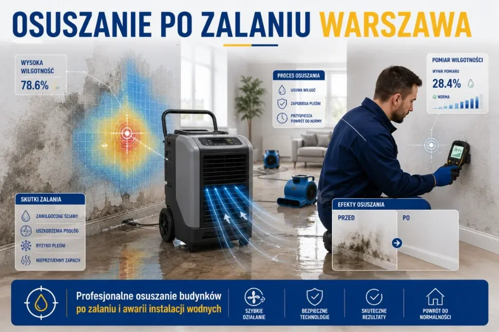 osuszanie po zalaniu Warszawa